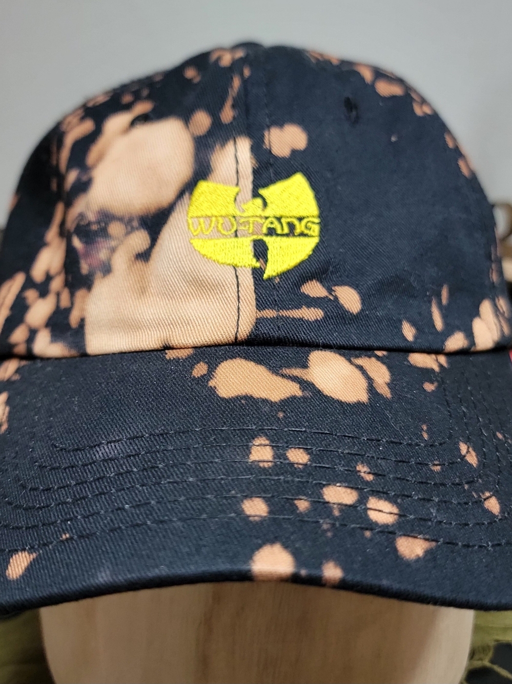 Acid Dyed Wu-Tang Adjustable Dad Hat - 100% Cotton - One Size Fits All - Black
